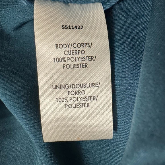 Kay Unger Asymmetrical 3/4 Sleeve Cocktail Dress Peacock Color Size 6 - Picture 10 of 10